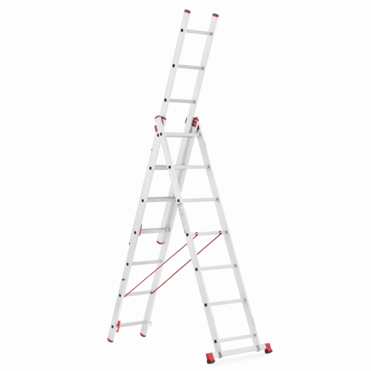 Drabina aluminiowa uniwersalna 3x7 HIGHER Professional na schody - 4,49 m