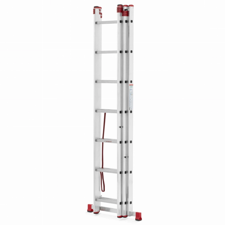 Drabina aluminiowa uniwersalna 3x7 HIGHER Professional na schody - 4,49 m
