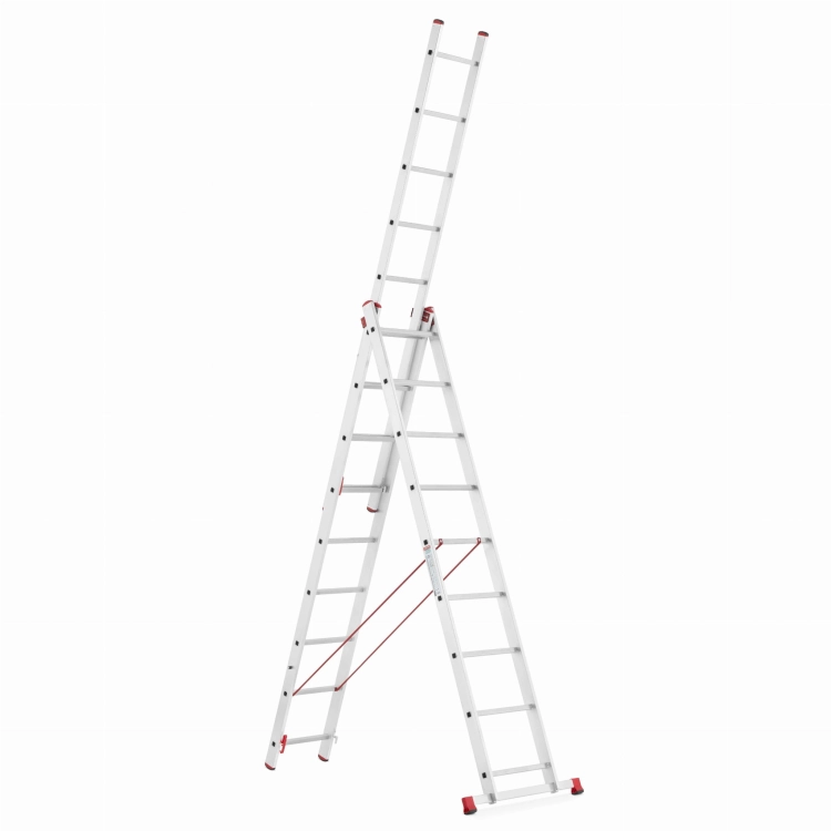 Drabina aluminiowa uniwersalna 3x9 HIGHER Professional na schody - 6,19 m