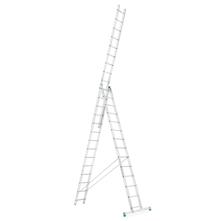 Drabina aluminiowa 3x14 wielofunkcyjna MOCNA 9,09 m uniwersalna udźwig 150kg