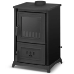 Piec kominek koza żeliwny z płytą grzewczą fajerką ALFA 902 czarny