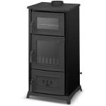 Piec kominek koza żeliwny z płytą grzewczą fajerką ALFA 901 kuchnia węglowa z piekarnikiem czarny