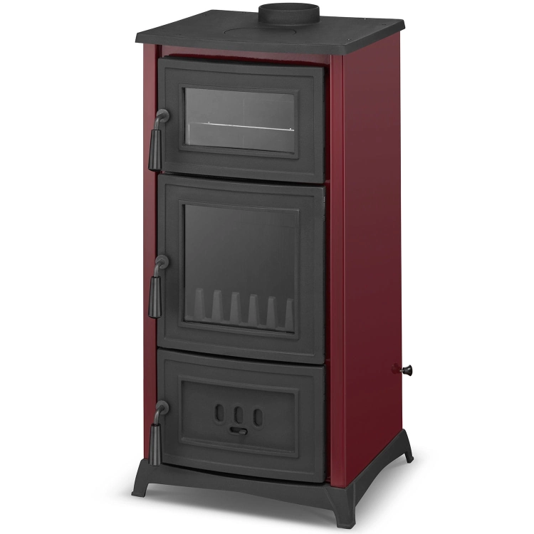 Piec-kominek-stalowo-żeliwny-z-piekarnikiem-i-płytą-grzewczą-ALFA-901-bordo-2.jpg