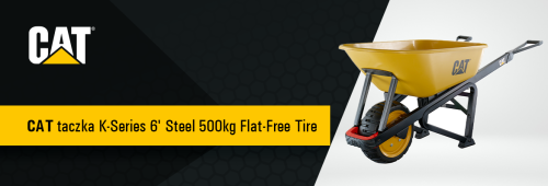Taczka ogrodowa budowlana CATERPILLAR J-Series Steel 500kg Flat-Free Tire