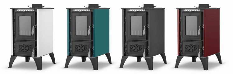 Piec kominek żeliwny koza z fajerką płytą grzewczą IGLO 805 bordowy