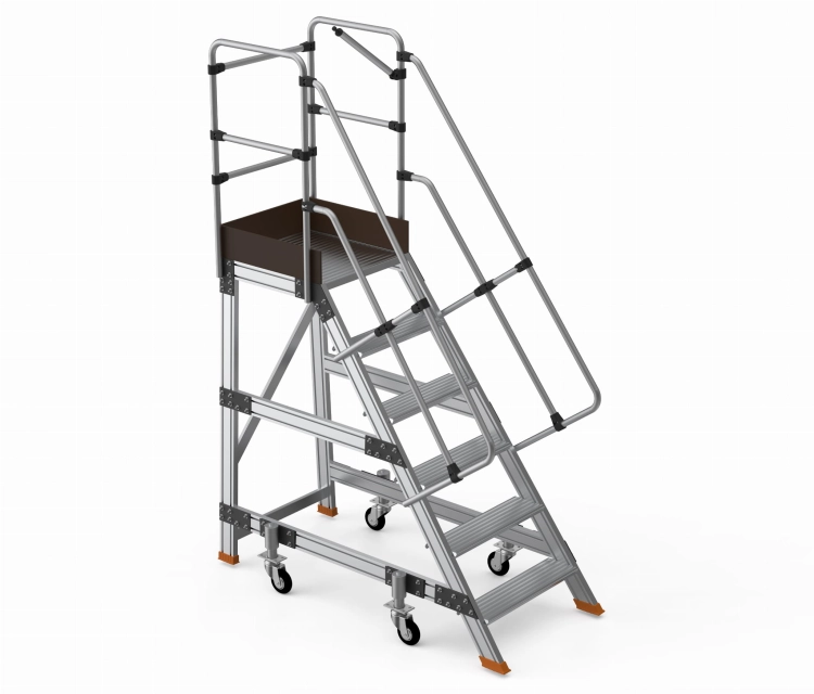 Drabina magazynowa podest jezdny HIGHER 87-YPRO 8705-Y 5 stopni + podest