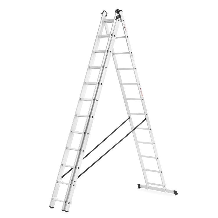 Drabina aluminiowa 3x11 HIGHER na schody 8,45 m 150 kg + hak