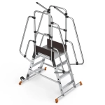 Schody magazynowe dwustronne 3 stopnie + podest mostek z wejściem dwustronnym  