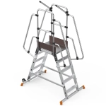 Schody magazynowe dwustronne 4 stopnie + podest mostek z wejściem dwustronnym