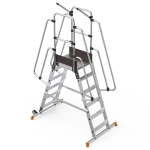 Schody magazynowe dwustronne 6 stopnie + podest mostek z wejściem dwustronnym