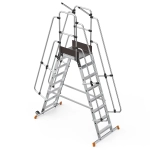 Schody magazynowe dwustronne 7 stopnie + podest mostek z wejściem dwustronnym