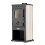 Piec stalowy kominek wolnostojący BLIST Żar / Modena 7,3 kW beżowy