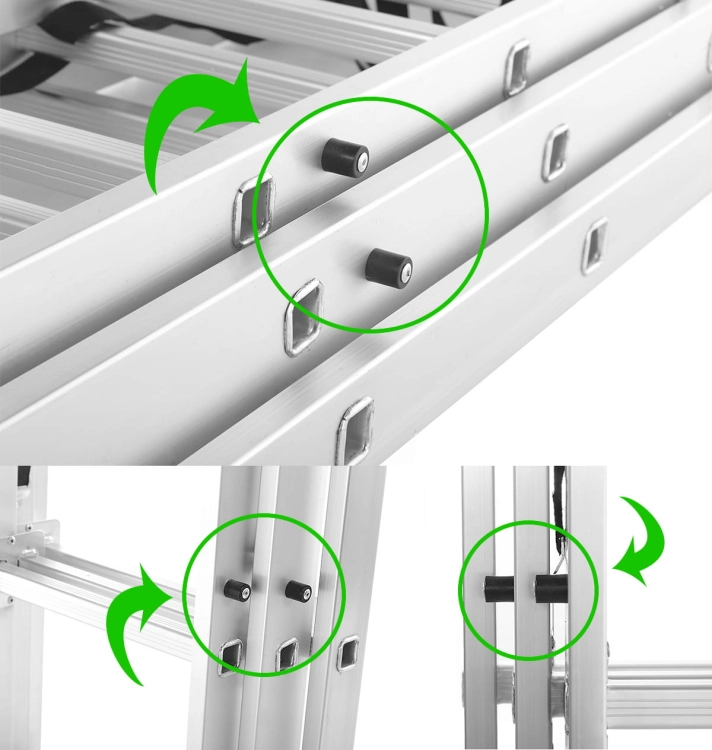 Drabina aluminiowa 3x7 HIGHER z adaptacją na schody ML-607 na 150 kg