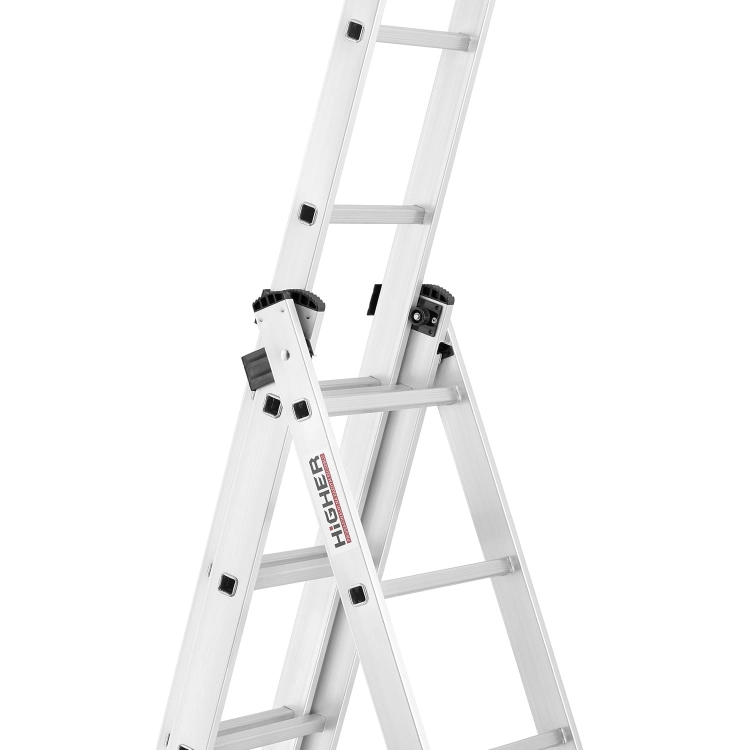 Drabina aluminiowa 3x7 HIGHER z adaptacją na schody ML-607 na 150 kg