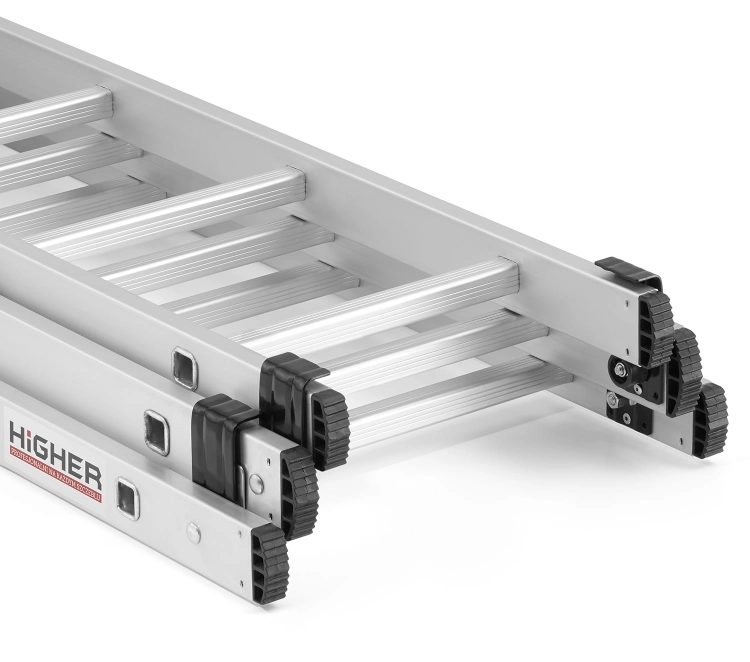 Drabina aluminiowa 3x7 HIGHER z adaptacją na schody ML-607 na 150 kg