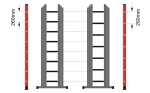 Drabina aluminiowa 3x7 HIGHER z adaptacją na schody ML-607 na 150 kg
