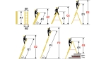 Drabina aluminiowa 3x7 HIGHER z adaptacją na schody ML-607 na 150 kg