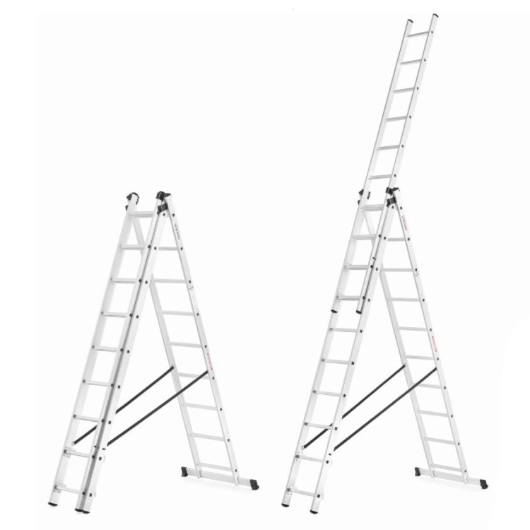 Drabina aluminiowa wielofunkcyjna 3x10 HIGHER uniwersalna na schody 7,55 m 150 kg