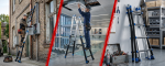 Drabina aluminiowa przegubowa teleskopowa Gierre 4+4 wielofunkcyjna na schody 150 kg 5 m EN-131