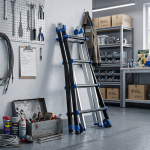 Drabina aluminiowa przegubowa teleskopowa Gierre 4+4 wielofunkcyjna na schody 150 kg 5 m EN-131
