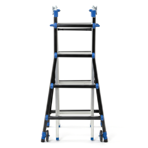 Drabina aluminiowa przegubowa teleskopowa Gierre 4+4 wielofunkcyjna na schody 150 kg 5 m EN-131