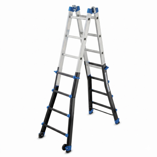 Drabina aluminiowa przegubowa teleskopowa Gierre 4+4 wielofunkcyjna na schody 150 kg 5 m EN-131