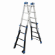 Drabina aluminiowa przegubowa teleskopowa Gierre 4+4 wielofunkcyjna na schody 150 kg 5 m EN-131
