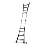 Drabina aluminiowa przegubowa teleskopowa Gierre 4+4 wielofunkcyjna na schody 150 kg 5 m EN-131