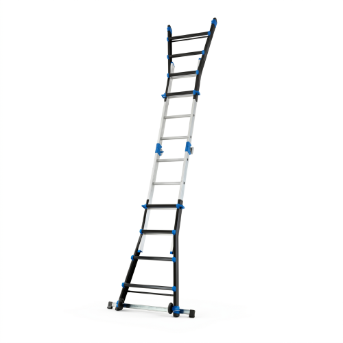 Drabina aluminiowa przegubowa teleskopowa Gierre 4+4 wielofunkcyjna na schody 150 kg 5 m EN-131