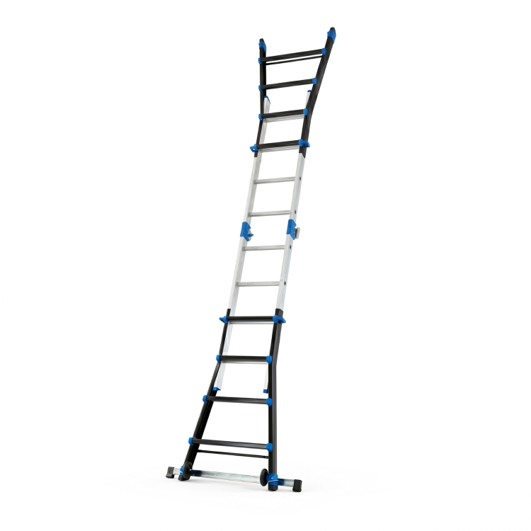 Drabina aluminiowa przegubowa teleskopowa Gierre 4+4 wielofunkcyjna na schody 150 kg 5 m EN-131