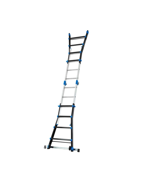Drabina aluminiowa przegubowa teleskopowa Gierre 4+4 wielofunkcyjna na schody 150 kg 5 m EN-131