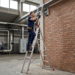 Drabina aluminiowa uniwersalna 3x8 HIGHER Professional na schody - 5,63 m
