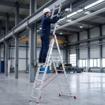 Drabina aluminiowa uniwersalna 3x8 HIGHER Professional na schody - 5,63 m