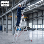 Drabina aluminiowa uniwersalna 3x8 HIGHER Professional na schody - 5,63 m