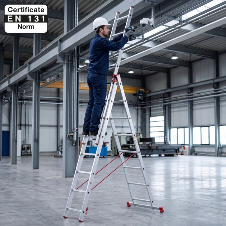 Drabina aluminiowa uniwersalna 3x8 HIGHER Professional na schody - 5,63 m