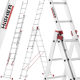 Drabina aluminiowa uniwersalna 3x9 HIGHER Professional na schody - 6,19 m