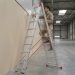 Drabina aluminiowa uniwersalna 3x9 HIGHER Professional na schody - 6,19 m