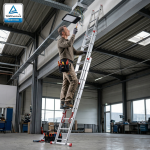 Drabina aluminiowa uniwersalna 3x9 HIGHER Professional na schody - 6,19 m