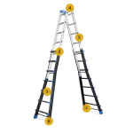 Drabina aluminiowa przegubowa teleskopowa Gierre 7+7 wielofunkcyjna na schody 150 kg 8,20 m EN-131