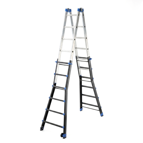 Drabina aluminiowa przegubowa teleskopowa Gierre 6+6 wielofunkcyjna na schody 150 kg 7 m EN-131