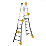 Drabina aluminiowa przegubowa teleskopowa Gierre 6+6 wielofunkcyjna na schody 150 kg 7 m EN-131