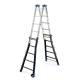 Drabina aluminiowa przegubowa teleskopowa Gierre 5+5 wielofunkcyjna na schody 150 kg 6 m EN-131