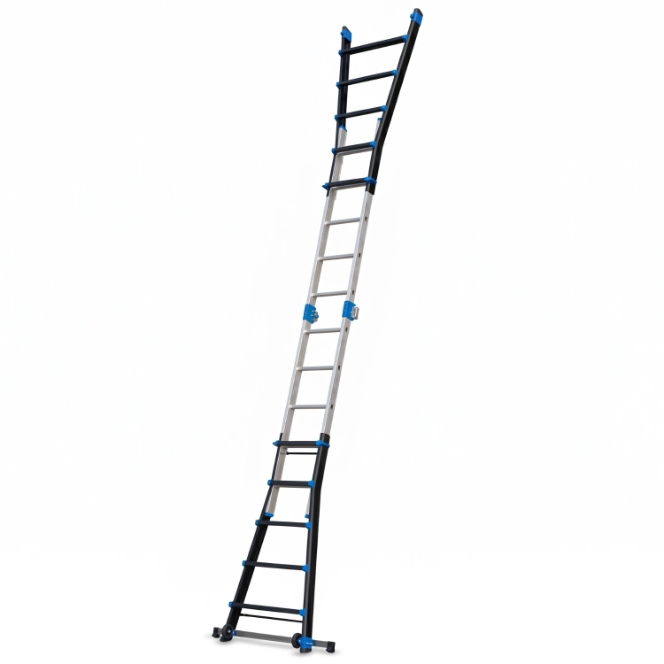 Drabina aluminiowa przegubowa teleskopowa Gierre 5+5 wielofunkcyjna na schody 150 kg 6 m EN-131