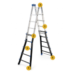 Drabina aluminiowa przegubowa teleskopowa Gierre 5+5 wielofunkcyjna na schody 150 kg 6 m EN-131