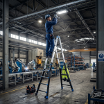 Drabina aluminiowa przegubowa teleskopowa Gierre 5+5 wielofunkcyjna na schody 150 kg 6 m EN-131