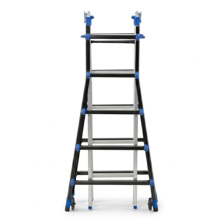 Drabina aluminiowa przegubowa teleskopowa Gierre 5+5 wielofunkcyjna na schody 150 kg 6 m EN-131