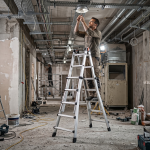 Drabina aluminiowa teleskopowa 5,7 m GIERRE 5+5 na schody przegubowa 150 kg