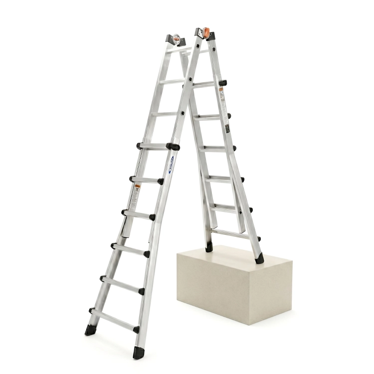 Drabina aluminiowa teleskopowa 6,75 m GIERRE 6+6 na schody przegubowa 150 kg