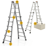 Drabina aluminiowa teleskopowa 6,75 m GIERRE 6+6 na schody przegubowa 150 kg