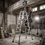 Drabina aluminiowa teleskopowa 6,75 m GIERRE 6+6 na schody przegubowa 150 kg
